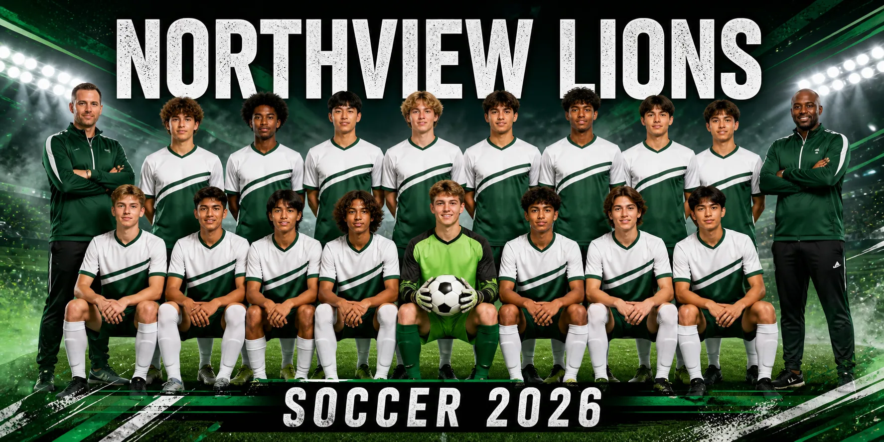 Northview Lions soccer team banner
